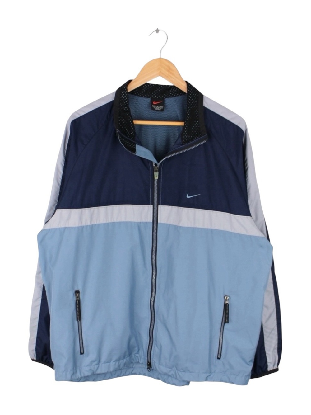Vintage Nike Windbreaker Jacket Full Zip Colorblock Blue Lightweight Men's Large